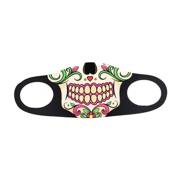 Fashion skull smiling reusable, breathable soft cloth face mask. - Picture 2 of 3